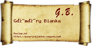 Gömöry Bianka névjegykártya